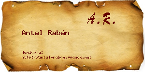 Antal Rabán névjegykártya